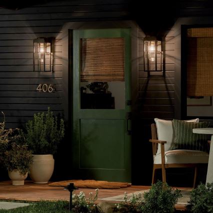 Kichler - Lauko sieninis šviestuvas HONE M 1xE27/60W/230V IP44 juoda