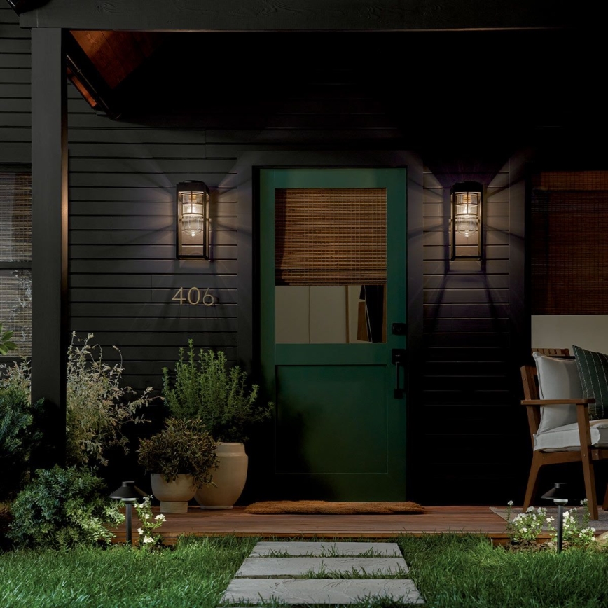 Kichler - Lauko sieninis šviestuvas HONE M 1xE27/60W/230V IP44 juoda