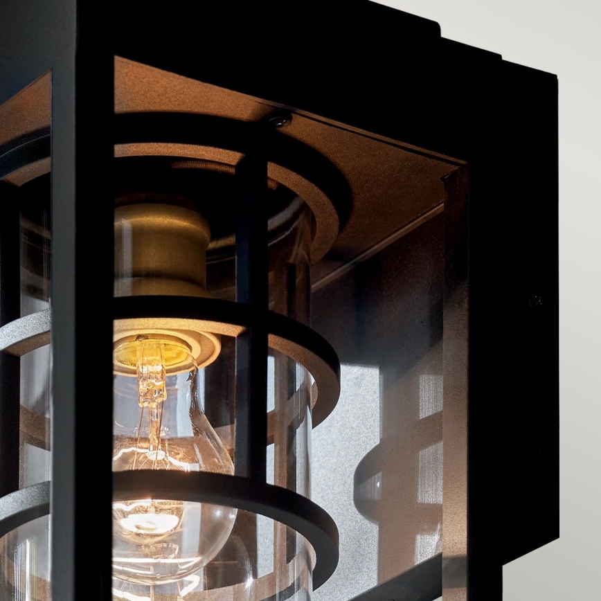 Kichler - Lauko sieninis šviestuvas HONE M 1xE27/60W/230V IP44 juoda