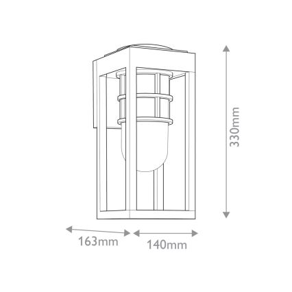 Kichler - Lauko sieninis šviestuvas HONE 1xE27/60W/230V IP44 juoda