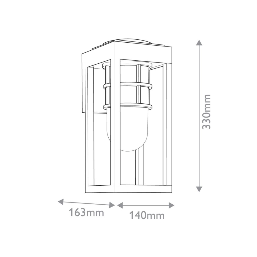 Kichler - Lauko sieninis šviestuvas HONE S 1xE27/60W/230V IP44 juodas