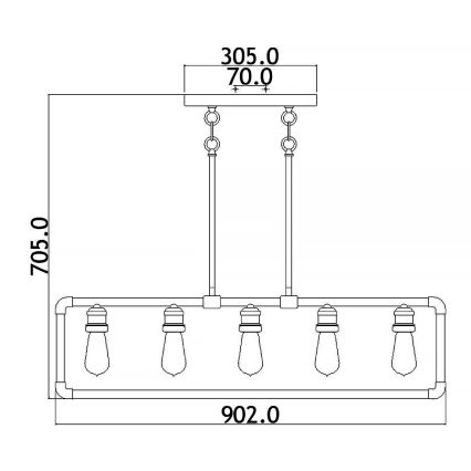 Kichler - Sietynas ant stulpo IMAHN 5xE27/60W/230V