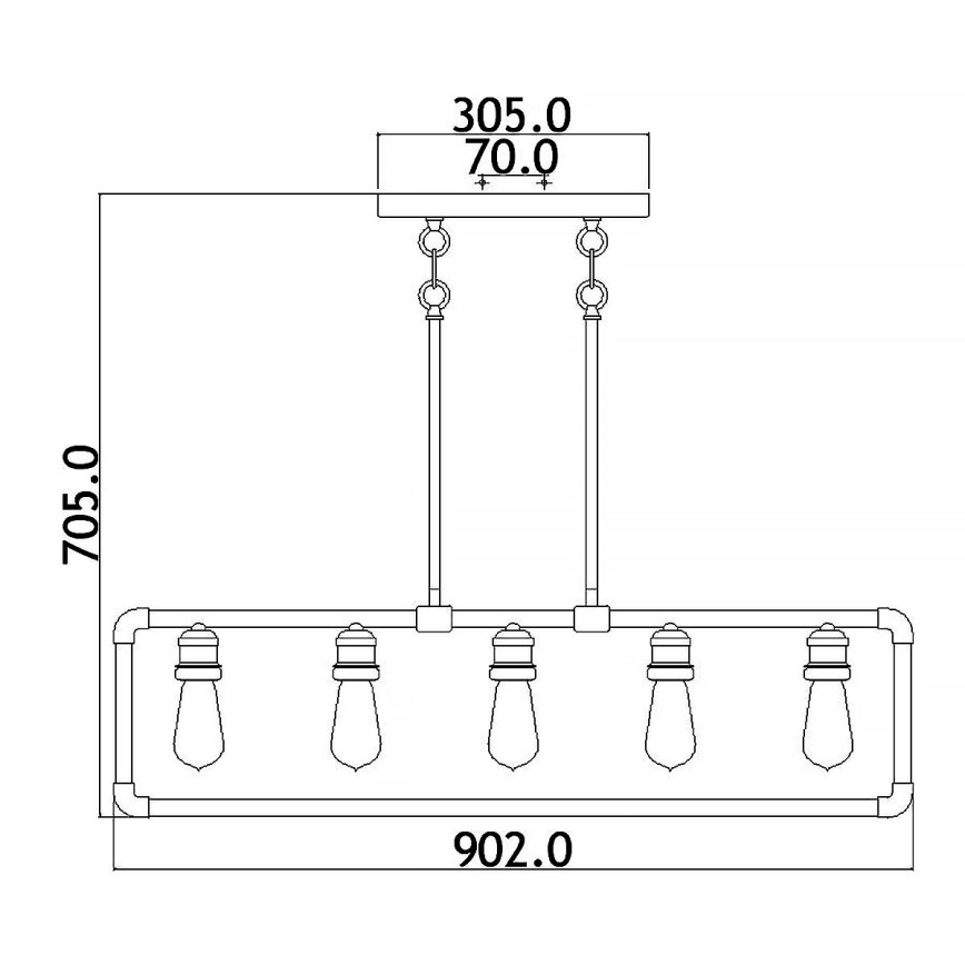 Kichler - Sietynas ant stulpo IMAHN 5xE27/60W/230V