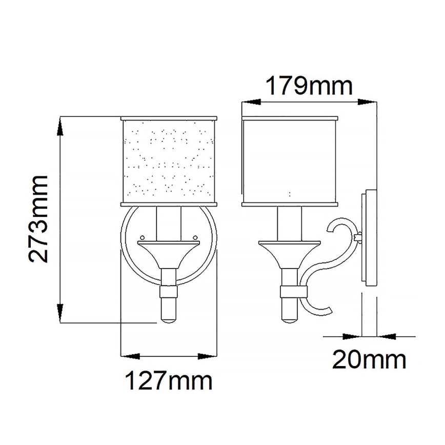 Kichler - sieninis šviestuvas LACEY 1xE14/40W/230V matinis chromas