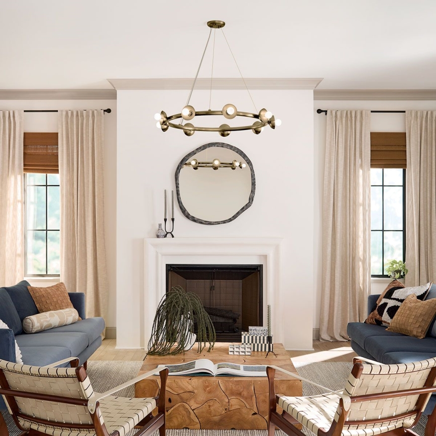 Kichler - Pakabinamas šviestuvas su laidu PALTA 9xE14/40W/230V, auksinis