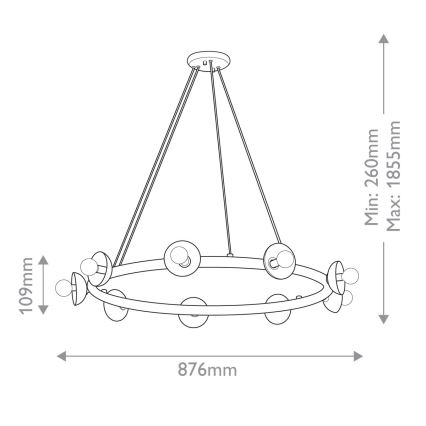 Kichler - Pakabinamas šviestuvas su laidu PALTA 9xE14/40W/230V, auksinis