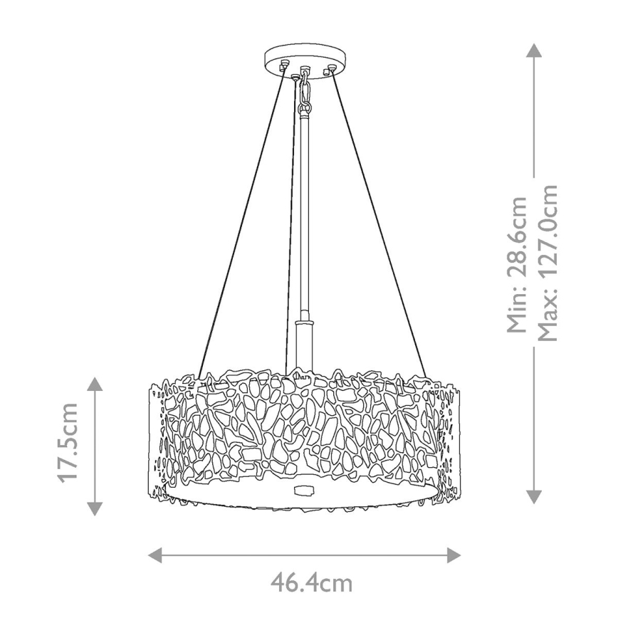 Kichler - Sietynas ant stulpo SILVER CORAL 3xE27/100W/230V matinis chromas
