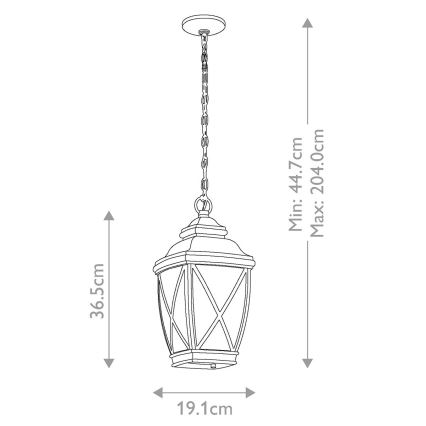 Kichler - Lauko sietynas, kabinamas ant grandinės TANGIER 1xE27/60W/230V IP44