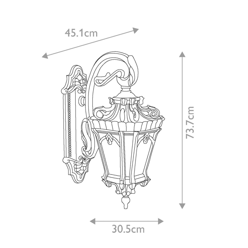 Kichler - Lauko sieninis šviestuvas TOURNAI 3xE14/60W/230V IP44