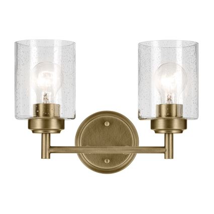 Kichler - Sieninis šviestuvas WINSLOW 2xE27/60W/230V žalvaris