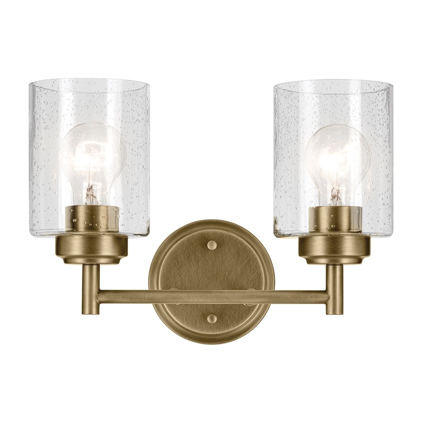 Kichler - Sieninis šviestuvas WINSLOW 2xE27/60W/230V žalvaris