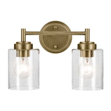 Kichler - Sieninis šviestuvas WINSLOW 2xE27/60W/230V žalvaris