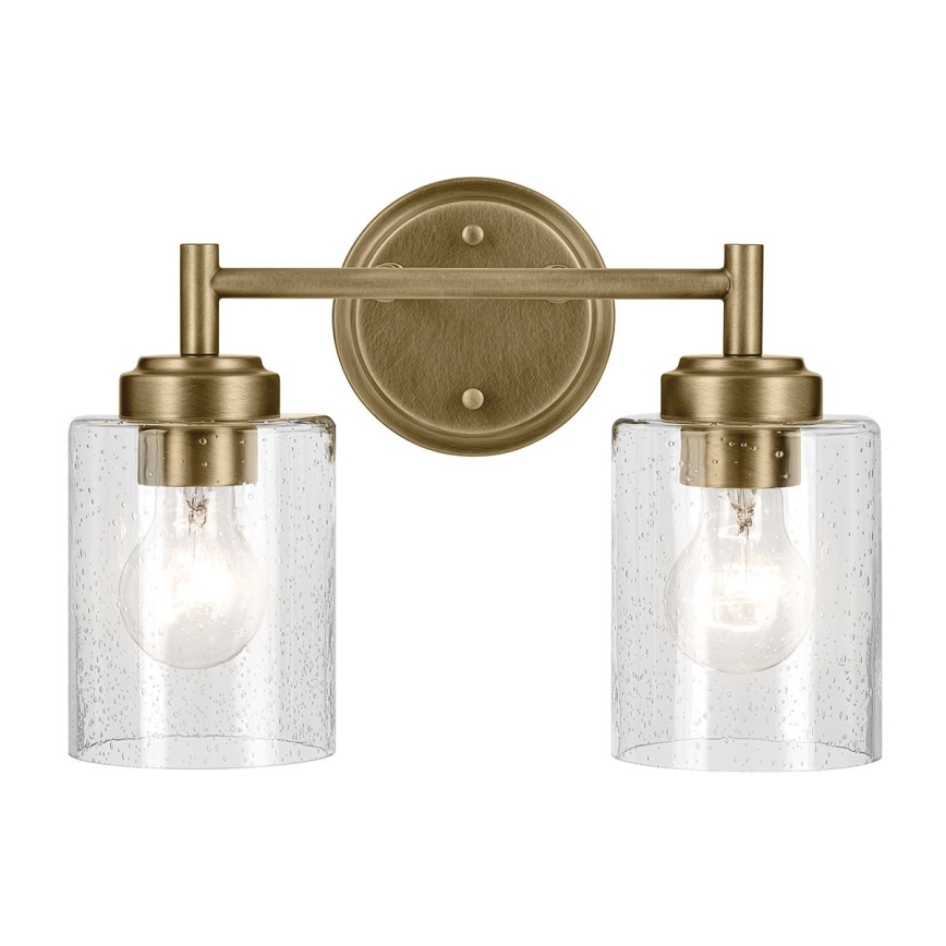 Kichler - Sieninis šviestuvas WINSLOW 2xE27/60W/230V žalvaris