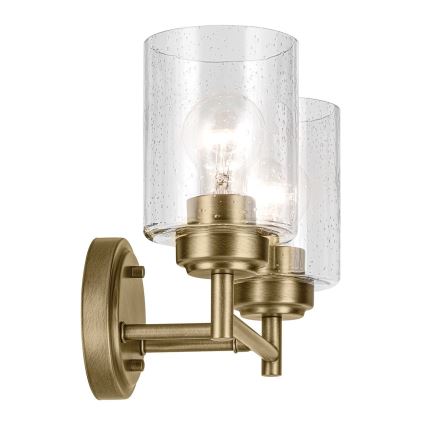 Kichler - Sieninis šviestuvas WINSLOW 2xE27/60W/230V žalvaris