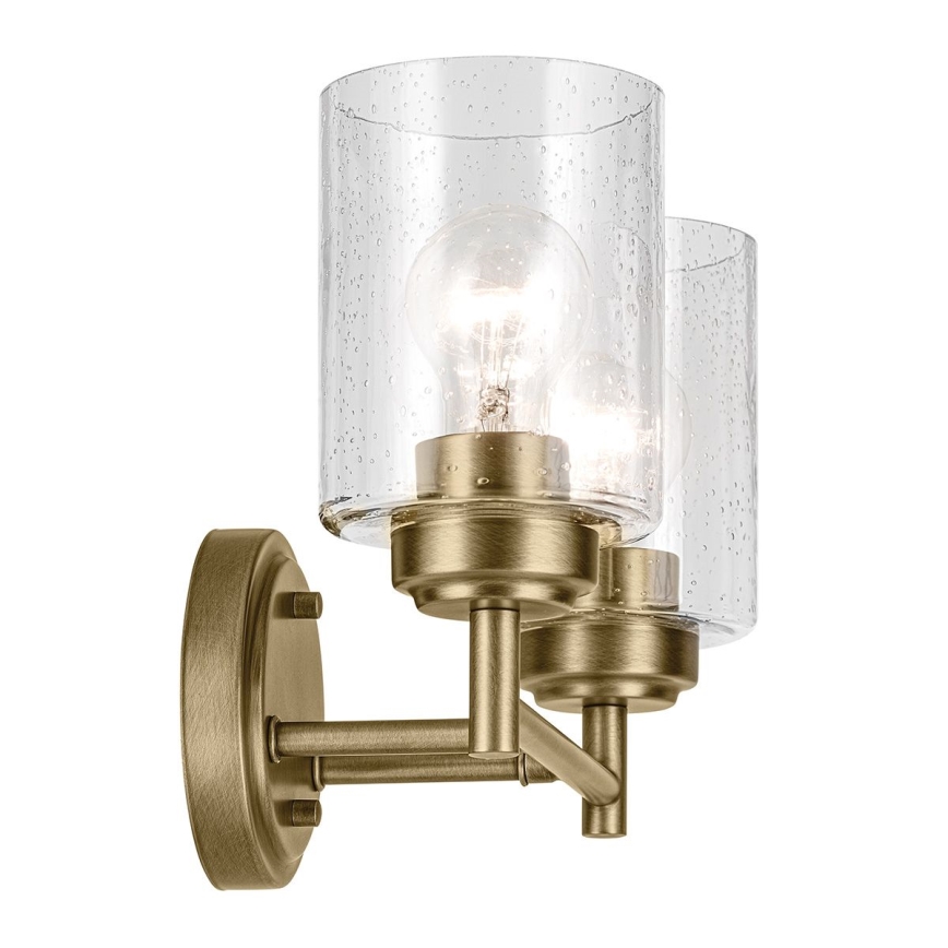 Kichler - Sieninis šviestuvas WINSLOW 2xE27/60W/230V žalvaris