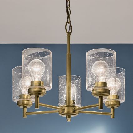 Kichler - Sietynas, kabinamas ant grandinės WINSLOW 5xE27/60W/230V diametras 50,2 cm žalvaris