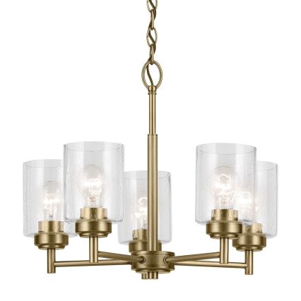 Kichler - Sietynas, kabinamas ant grandinės WINSLOW 5xE27/60W/230V diametras 50,2 cm žalvaris