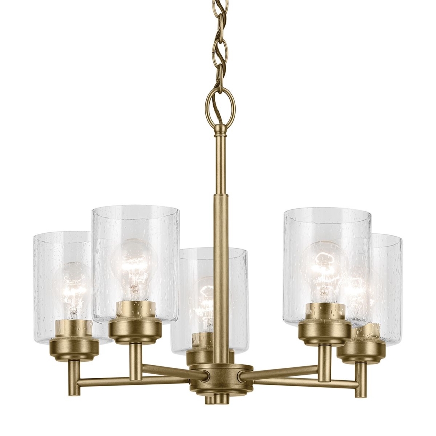 Kichler - Sietynas, kabinamas ant grandinės WINSLOW 5xE27/60W/230V diametras 50,2 cm žalvaris