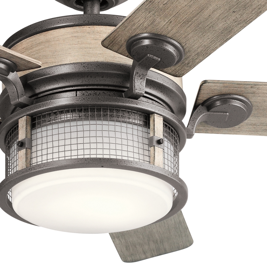 Kichler - LED reguliuojamas lubų ventiliatorius AHRENDALE LED/10W/230V IP44 + nuotolinio valdymo pultas