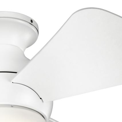 Kichler - LED Pritemdomas lubinis ventiliatorius SOLA LED/10W/230V IP23 balta + nuotolinio valdymo pultas