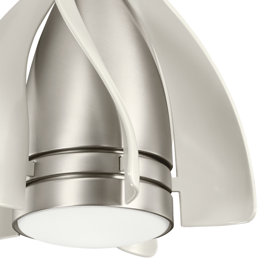 Kichler - LED reguliuojamas lubų ventiliatorius TERNA LED/10W/230V matinio chromo/baltas + nuotolinio valdymo pultas