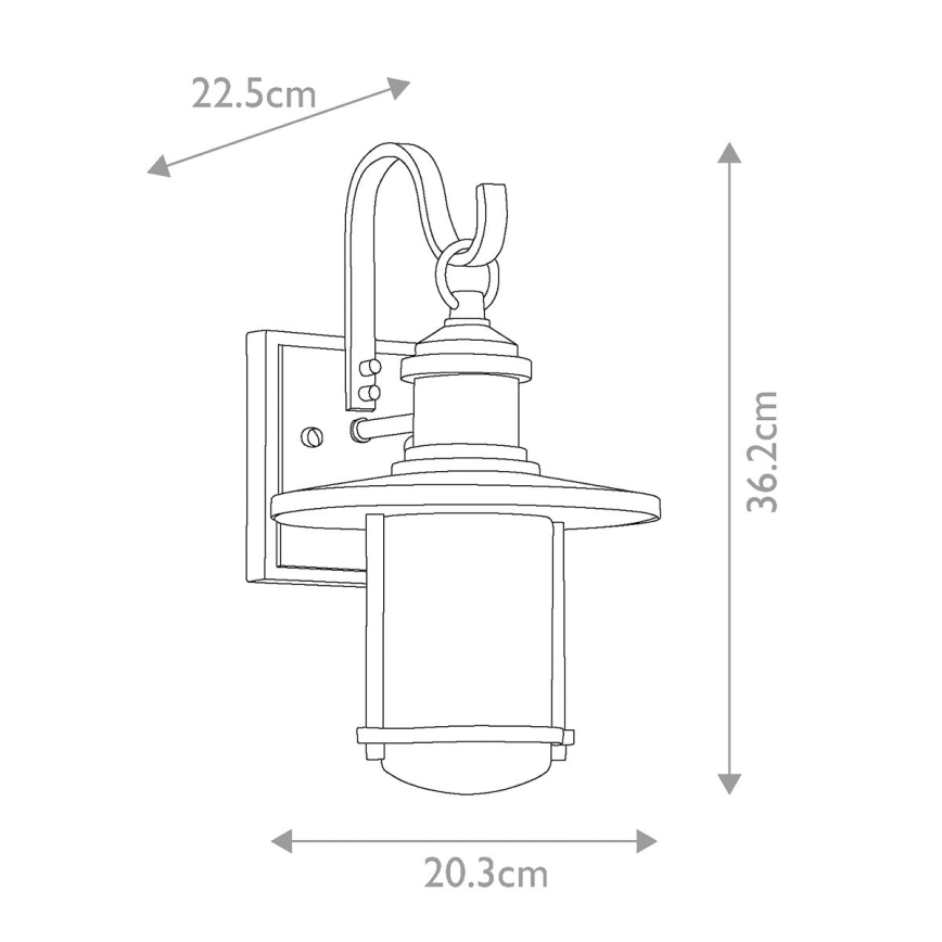 Kichler – Lauko sieninis šviestuvas RIVERWOOD 1xE27/100W/230V IP44 antracitas