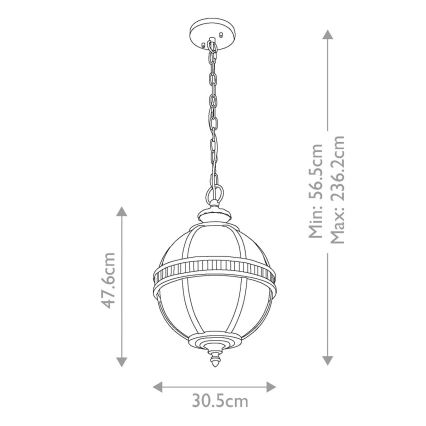 Kichler - Lauko sietynas ant grandinės HALLERON 3xE14/60W/230V IP44
