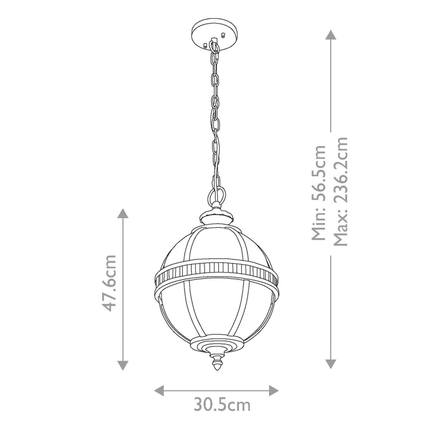 Kichler - Lauko sietynas ant grandinės HALLERON 3xE14/60W/230V IP44