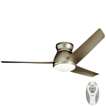 Kichler - LED reguliuojamas lubų ventiliatorius ERIS LED/10W/230V matinio chromo IP44 + nuotolinio valdymo pultas