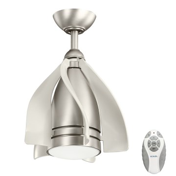 Kichler - LED reguliuojamas lubų ventiliatorius TERNA LED/10W/230V matinio chromo/baltas + nuotolinio valdymo pultas