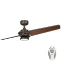 Kichler - LED Reguliuojamas lubų ventiliatorius XETY LED/10W/230V juoda/ruda + nuotolinio valdymo pultas