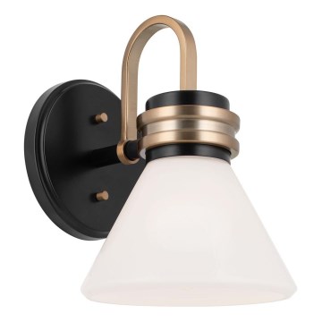 Kichler - LED Vonios sieninė lempa FARUM 1xG9/3W/230V IP44 juoda/žalvaris