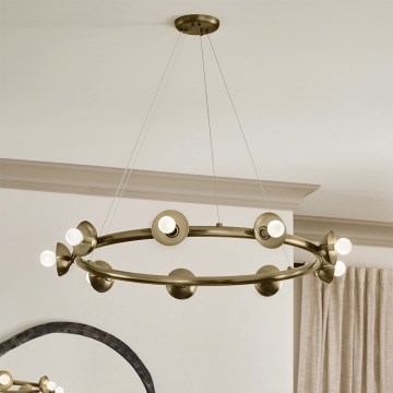Kichler - Pakabinamas šviestuvas su laidu PALTA 9xE14/40W/230V, auksinis
