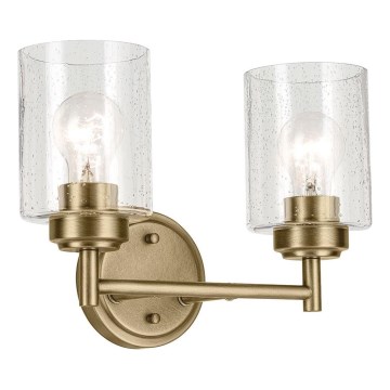 Kichler - Sieninis šviestuvas WINSLOW 2xE27/60W/230V žalvaris
