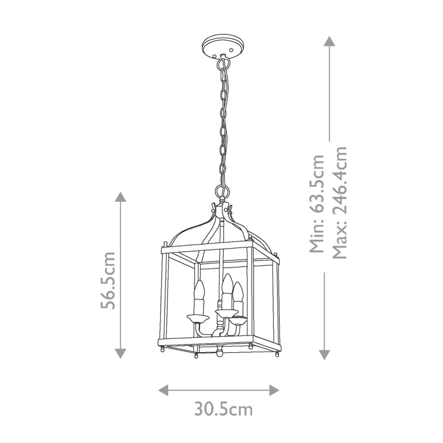 Kichler - Sietynas ant grandinės LARKIN 3xE14/60W/230V antracitas