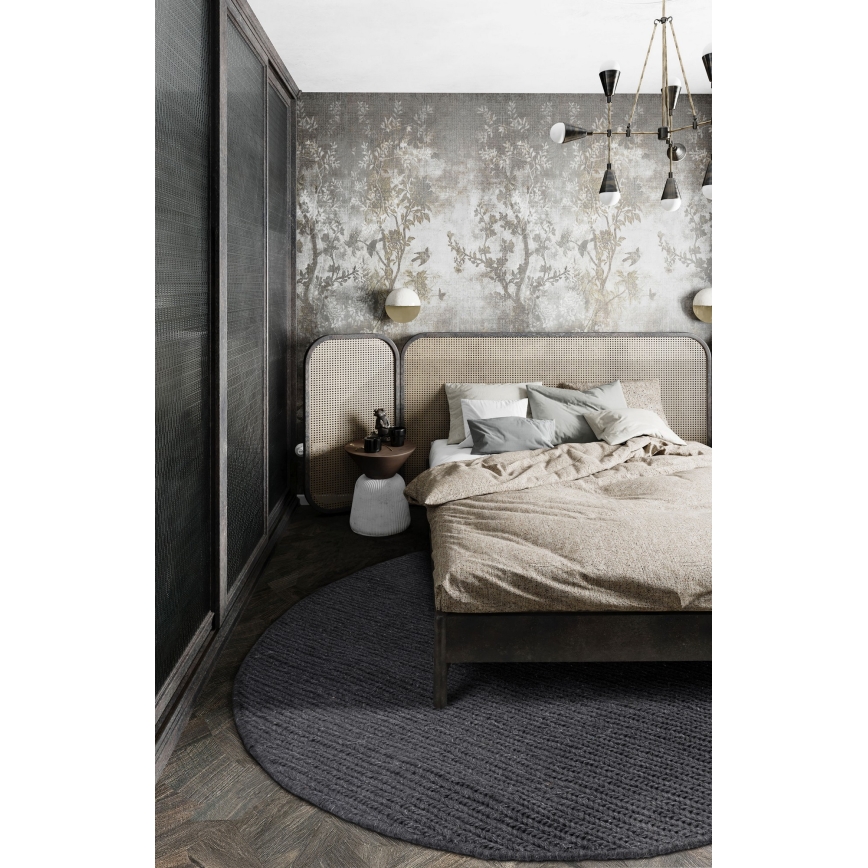 Kilimas FIR WOOL 160 cm 2600 g/m2 antracitas/natūralus