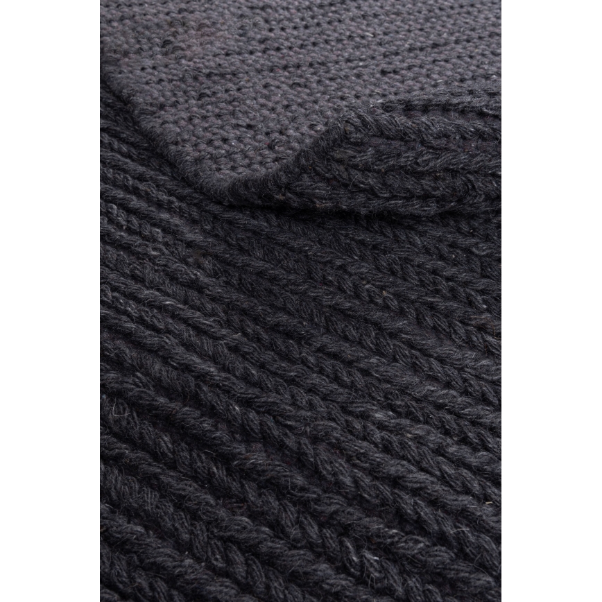 Kilimas FIR WOOL 160 cm 2600 g/m2 antracitas/natūralus
