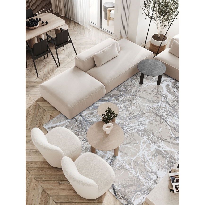 Kilimas GRECE 120x170 cm 2150 g/m2 kreminė/pilka/balta