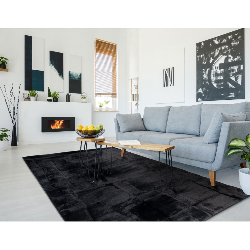 Kilimas RABBIT 3D 120x170 cm juodas