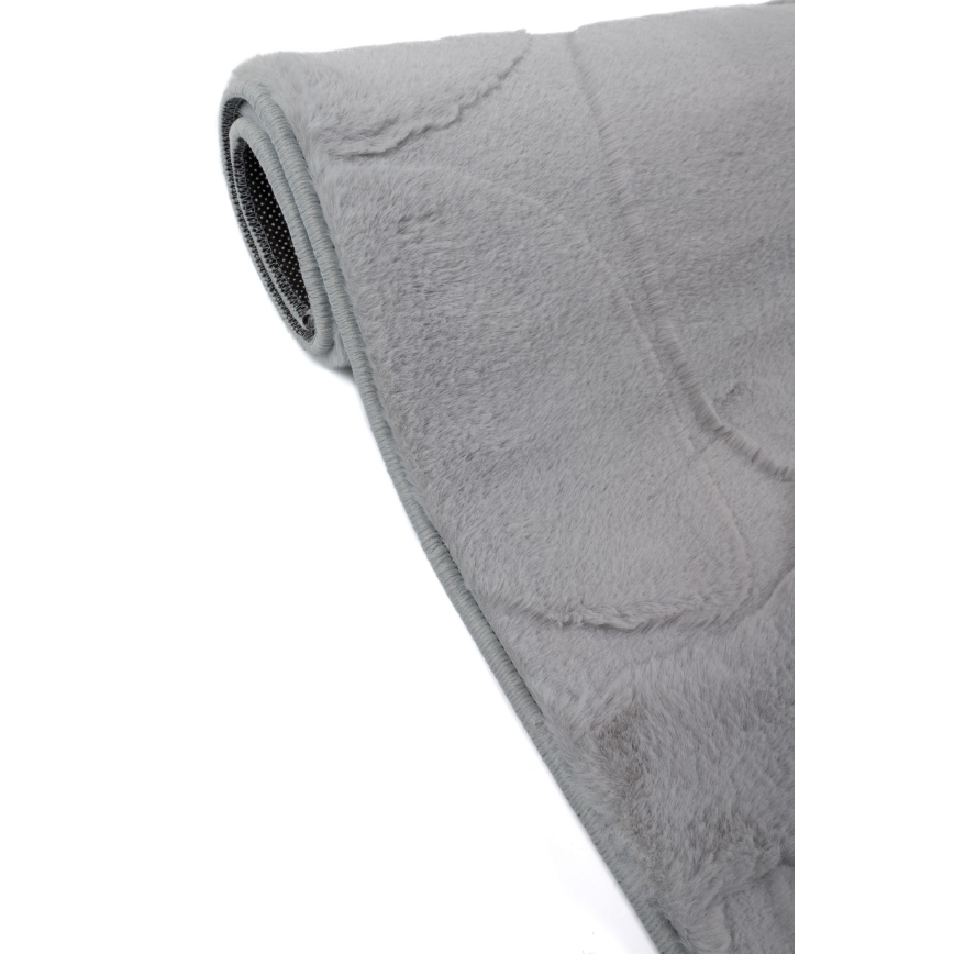 Kilimas RABBIT 3D 120x170 cm šviesiai pilkas