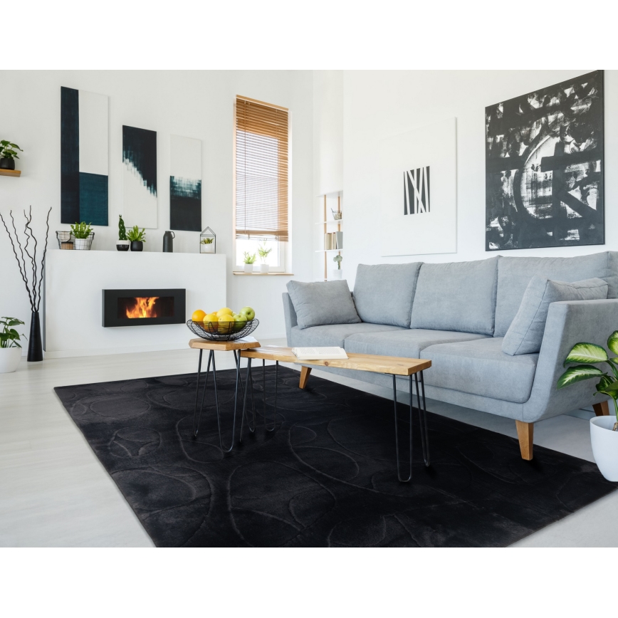 Kilimas RABBIT 3D 160x230 cm juodas