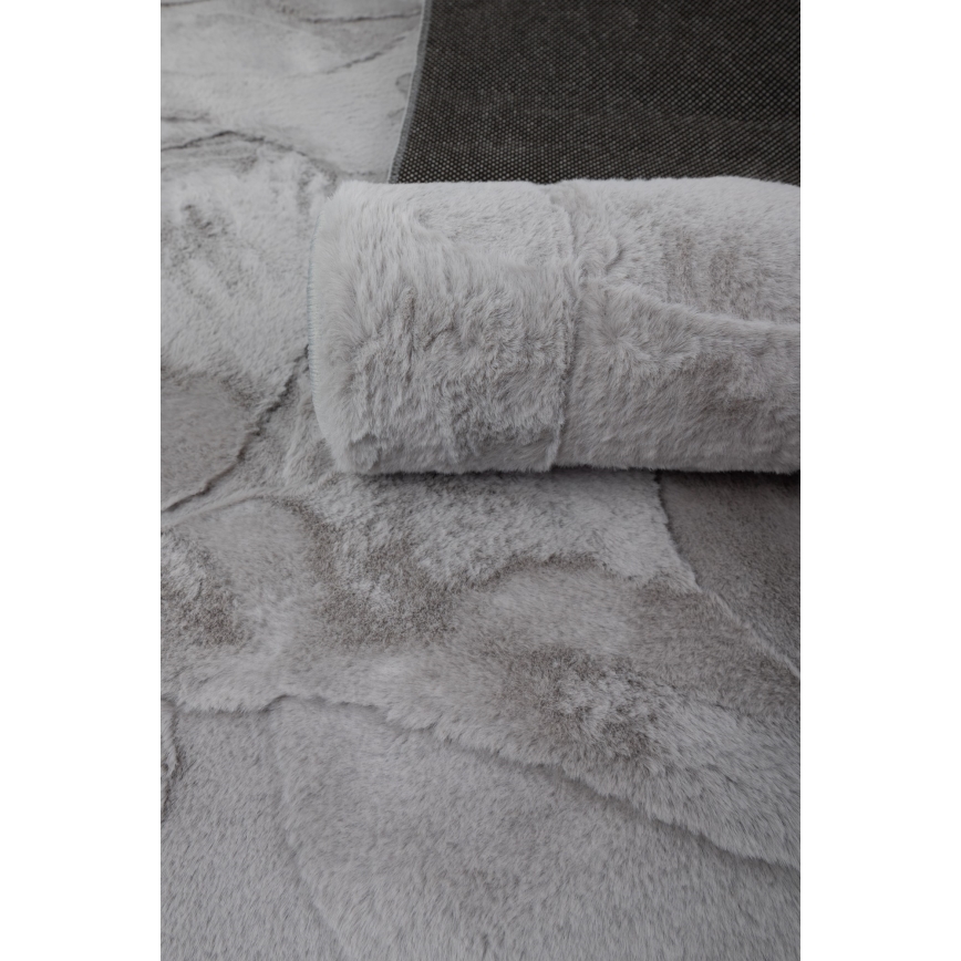 Kilimas RABBIT 3D 80x150 cm šviesiai pilkas