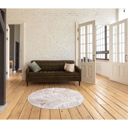 Kilimas SALAMANCA 100 cm smėlinis/baltas, lapų raštas