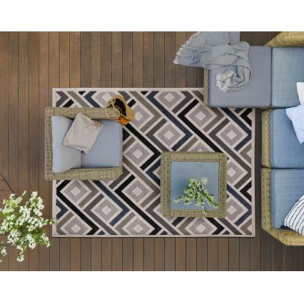 Kilimas SHIFT 120x160 cm pilkas/mėlynas