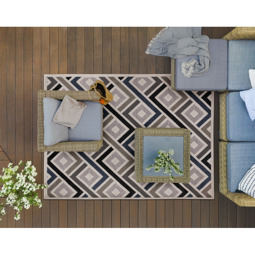 Kilimas SHIFT 160x220 cm pilkas/mėlynas