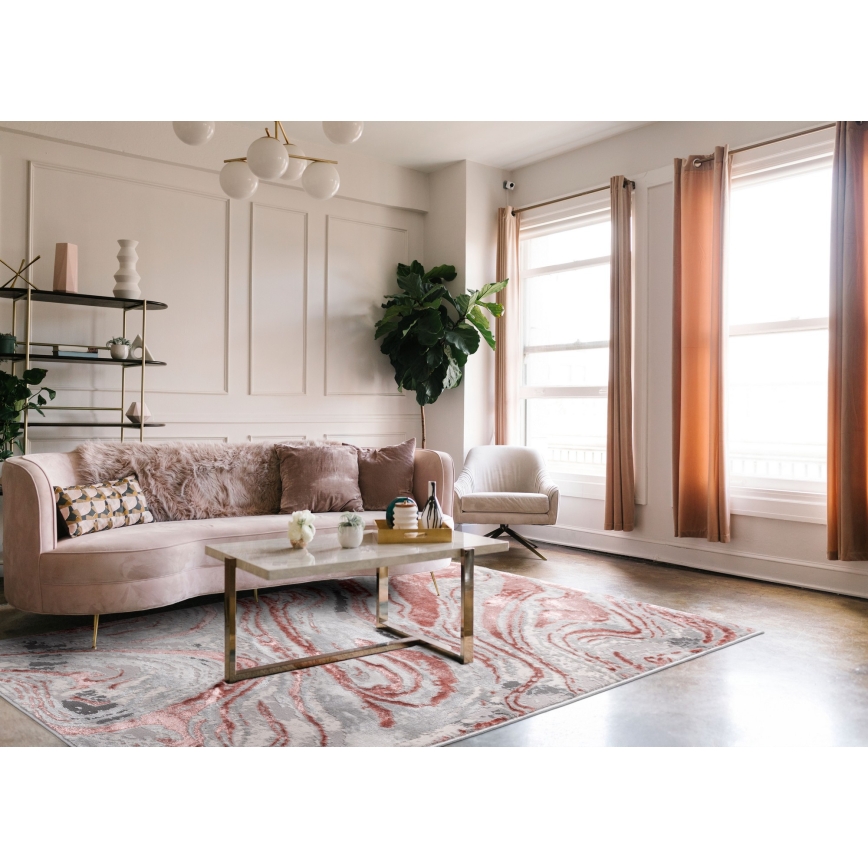 Kilimas STONE 80x140 cm rožinis/pilkas