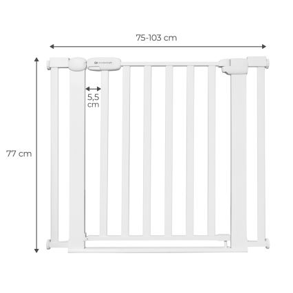 KINDERKRAFT - Apsaugos barjeras LOCK&GO 75-103 cm balta
