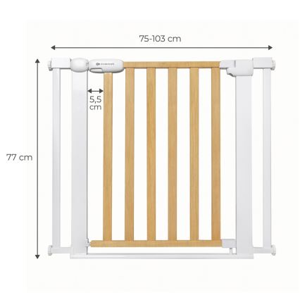 KINDERKRAFT - Apsaugos barjeras LOCK&GO 75-103 cm pušis