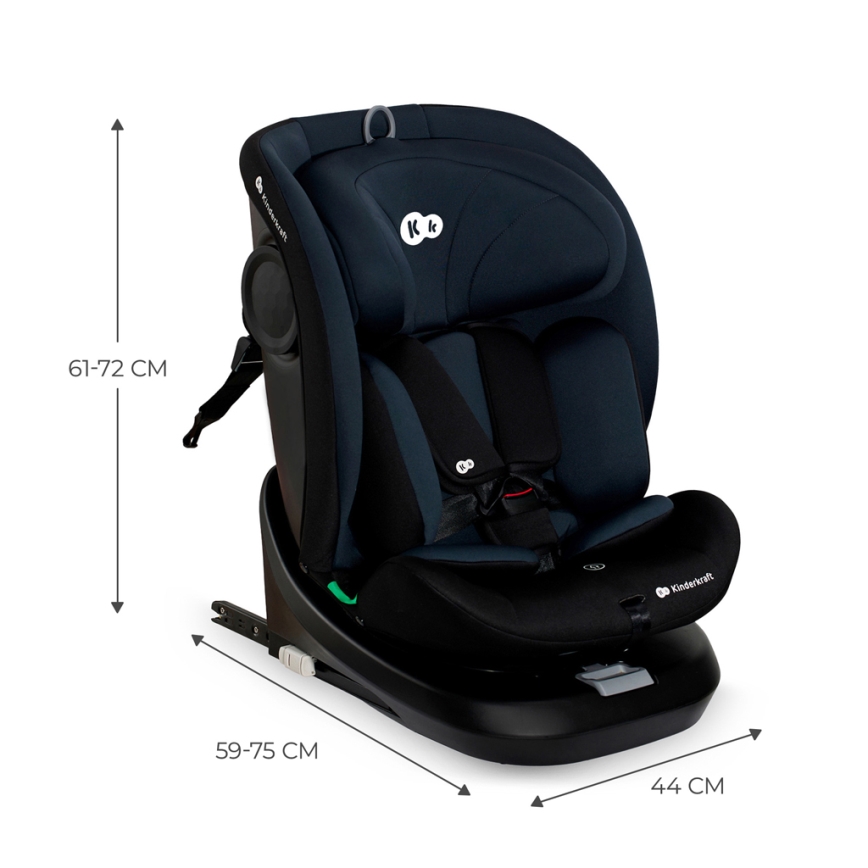 KINDERKRAFT - Autokėdutė su pasukama baze I-GROW i-Size (40-150 cm) juoda