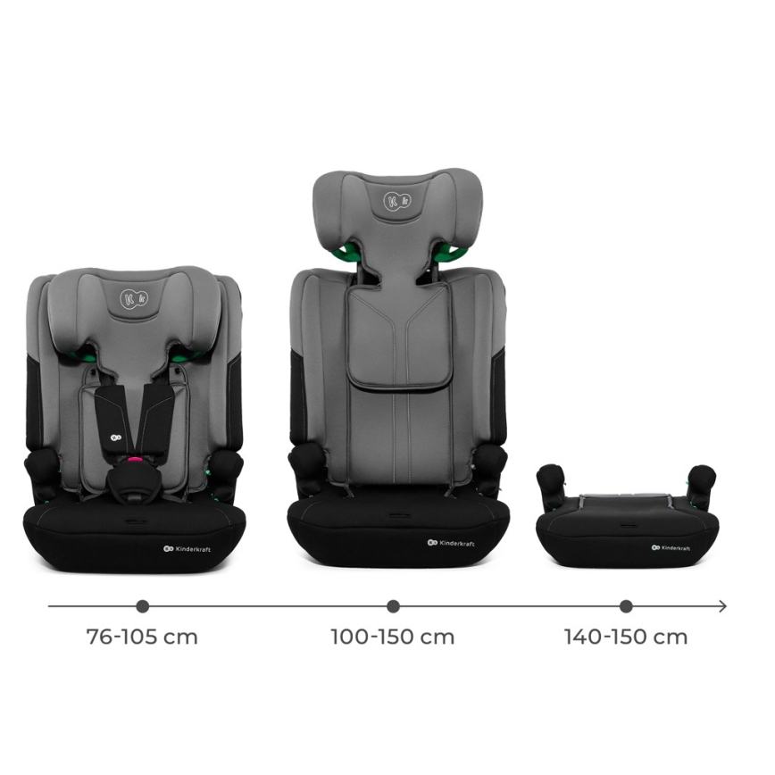 KINDERKRAFT - Automobilinė kėdutė I-COMFY i-Size 76-150 cm pilka